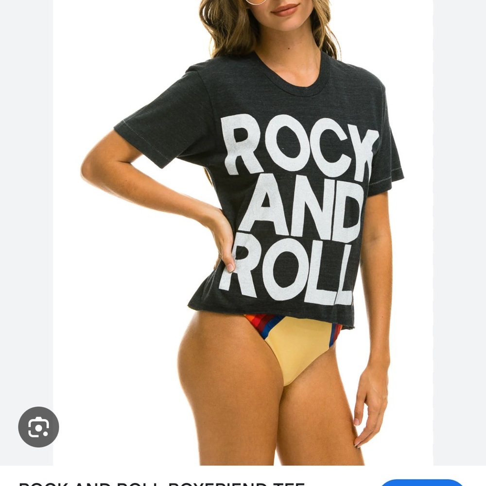 Aviator Nation Rock and Roll Tee - Charcoal